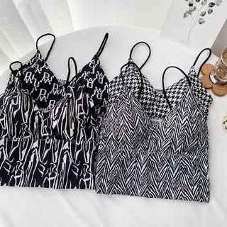Print Padded Cropped Camisole Top (various Designs)