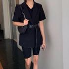 Short-sleeve Blazer / Belt / Shorts / Set