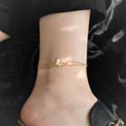 Butterfly Shell Alloy Anklet Shell & Butterfly Bead Anklet - One Size