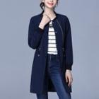 Gathered Waist Snap Button Jacket