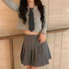 Necktie Long-sleeve T-shirt / A-line Skirt