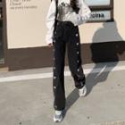 High-waist Heart Print Jeans