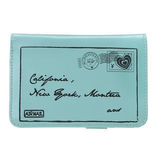 Letter Embroidered Wallet Light Green - One Size