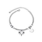 Fashion Romantic Heart-shaped 316l Stainless Steel Bracelet Silver - One Size