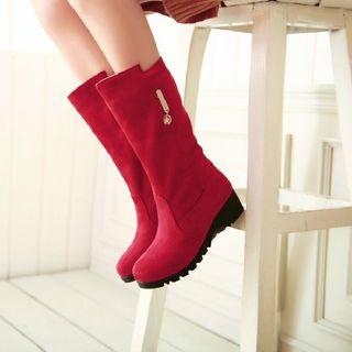 Mid-calf Wedge Boots
