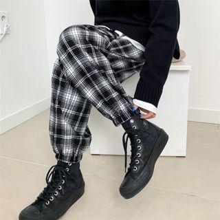 Plaid High-waist Sweatpants
