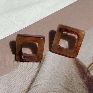 Hollow Square Earring Earrings - Brown - One Size
