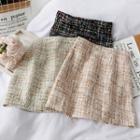 High-waist Woolen Mini Skirt