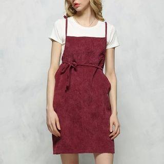 Corduroy Strappy Pinafore Dress