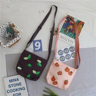 Canvas Fruit Print Crossbody Mini Bag