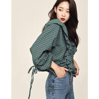 Frilled-detail Checked Blouse