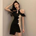 Cap-sleeve Cold Shoulder Mini Dress