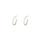 Faux Pearl Alloy Hoop Earring F - E324 - Earring - Silver - One Size