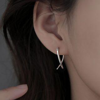 Cross Earring Silver - One Size