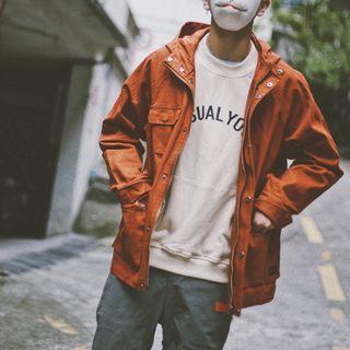 Couple Matching Zip Hooded Utility Jacket