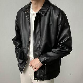 Motorcycle Lapel Pu Jacket