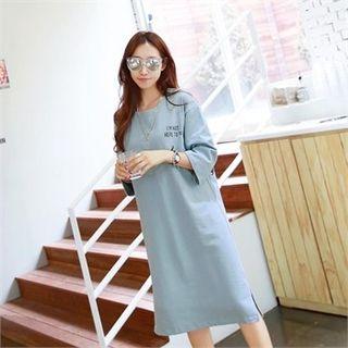 Lettering Horse Print T-shirt Dress