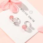 Faux Crystal Sterling Silver Cuff Earring 1 Pc - Strawberry Clip On Earring - One Size