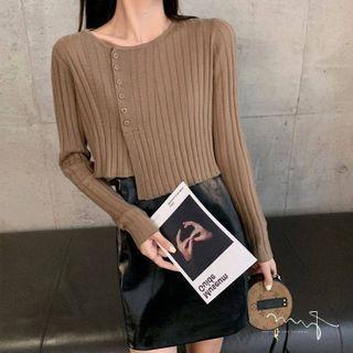 Plain Asymmetrical Knit Top