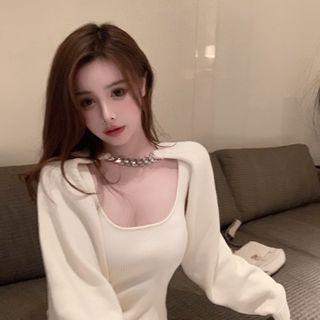 Sleeveless Knit Mini Dress / Shrug