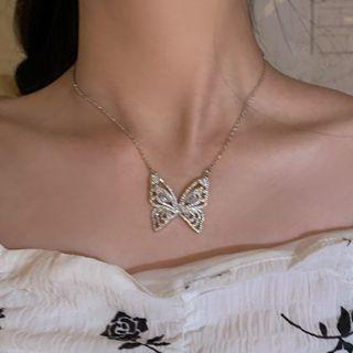 Butterfly Rhinestone Open Ring / Choker