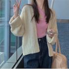 Open-front Cardigan / One-shoulder Tank Top