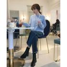 Fray-hem Wide Boot-cut Jeans