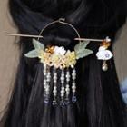 Rabbit Flower Hair Stick Green & White - One Size