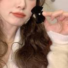 Velvet Ribbon Mini Hair Claw 1 Pc - Black - One Size