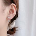 Heart Rhinestone Faux Pearl Earring Ge2186 - Gold - One Size