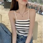 Striped Cropped Camisole Top Black & White - One Size