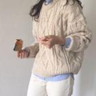 Cable Knit Top Almond - One Size