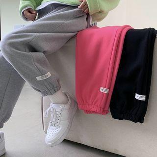 Fleece-lined Applique Jogger Pants