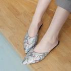 Printed Pointed Mules