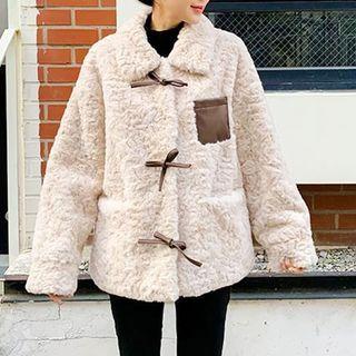 Fleece Button-up Ribbon Jacket