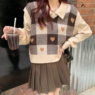 Mock Two-piece Shirt Panel Vest