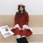 Long-sleeve Frill Collar Mini A-line Dress