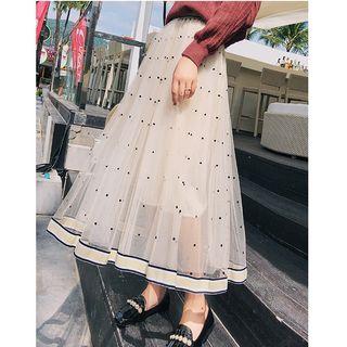 Sheer A-line Maxi Skirt