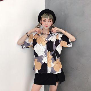 Printed Short-sleeve T-shirt As Shown In Figure - One Size