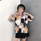 Printed Short-sleeve T-shirt As Shown In Figure - One Size