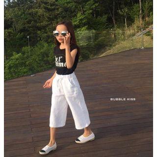 Family Matching Sleeveless Top / Wide Leg Cropped Pants