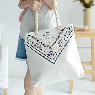 Patterned Canvas Shopper Bag