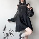 Bell-sleeve Cold Shoulder Mini Qipao (various Designs)
