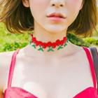Embroidered Fruit Choker