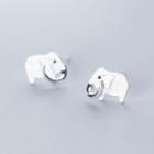 925 Sterling Silver Elephant Earring 1 Pair - As Shown In Figure - One Size
