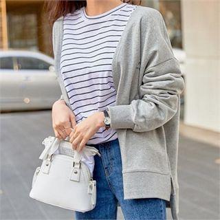 Printed-back Boxy Cardigan