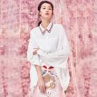 Contrast Collar Loose Fit Shirt