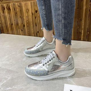 Platform Croc Grain Sneakers