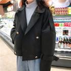 Double-breasted Oversize Jacket Black - One Size