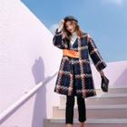 Plaid Buttoned Tweed Coat